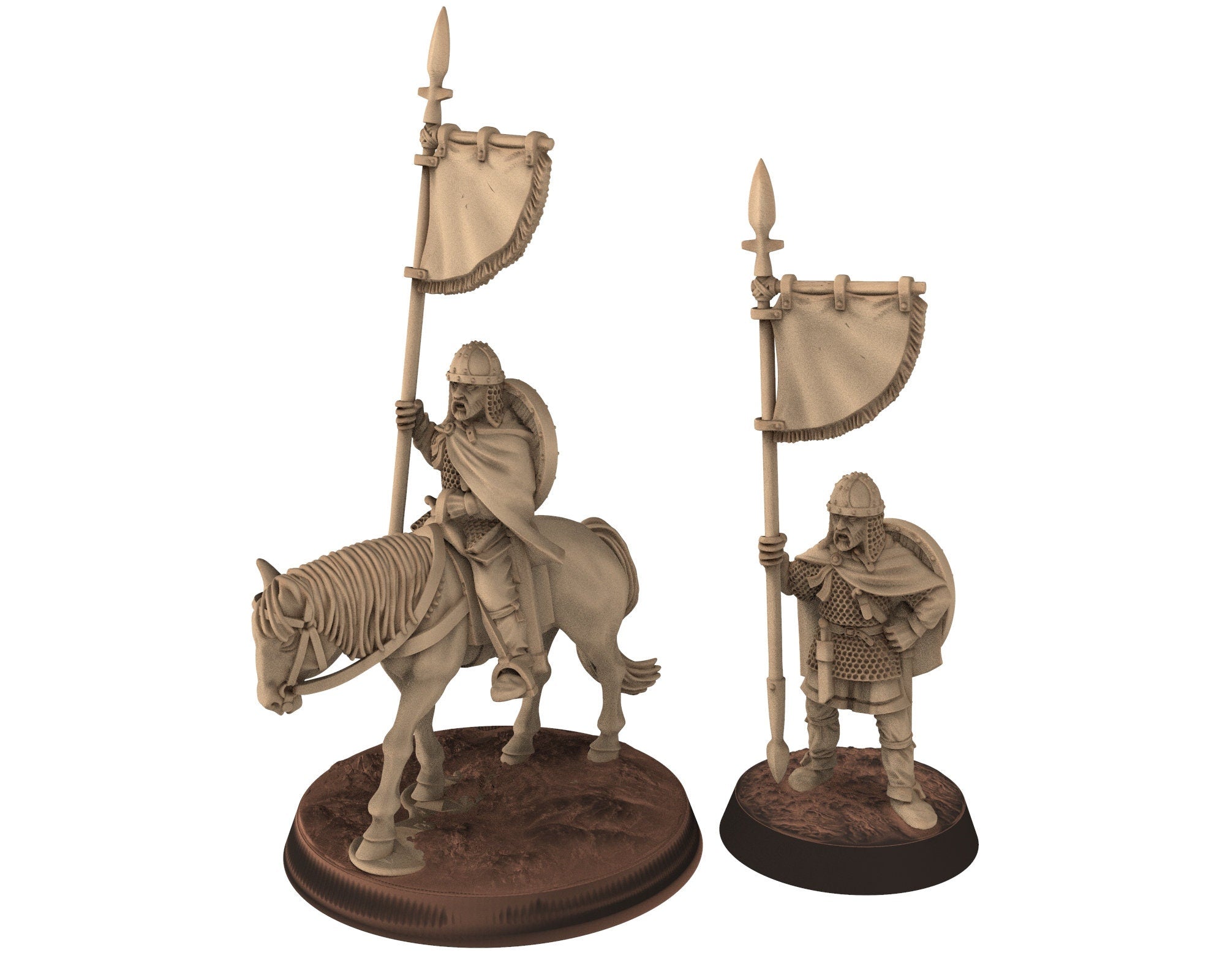 Dark Ages - Mounted Carolingian Hearthguard Elite Warriors Frank Empire, Miniatures 28mm, Wargame Historical Saga... Medbury miniature