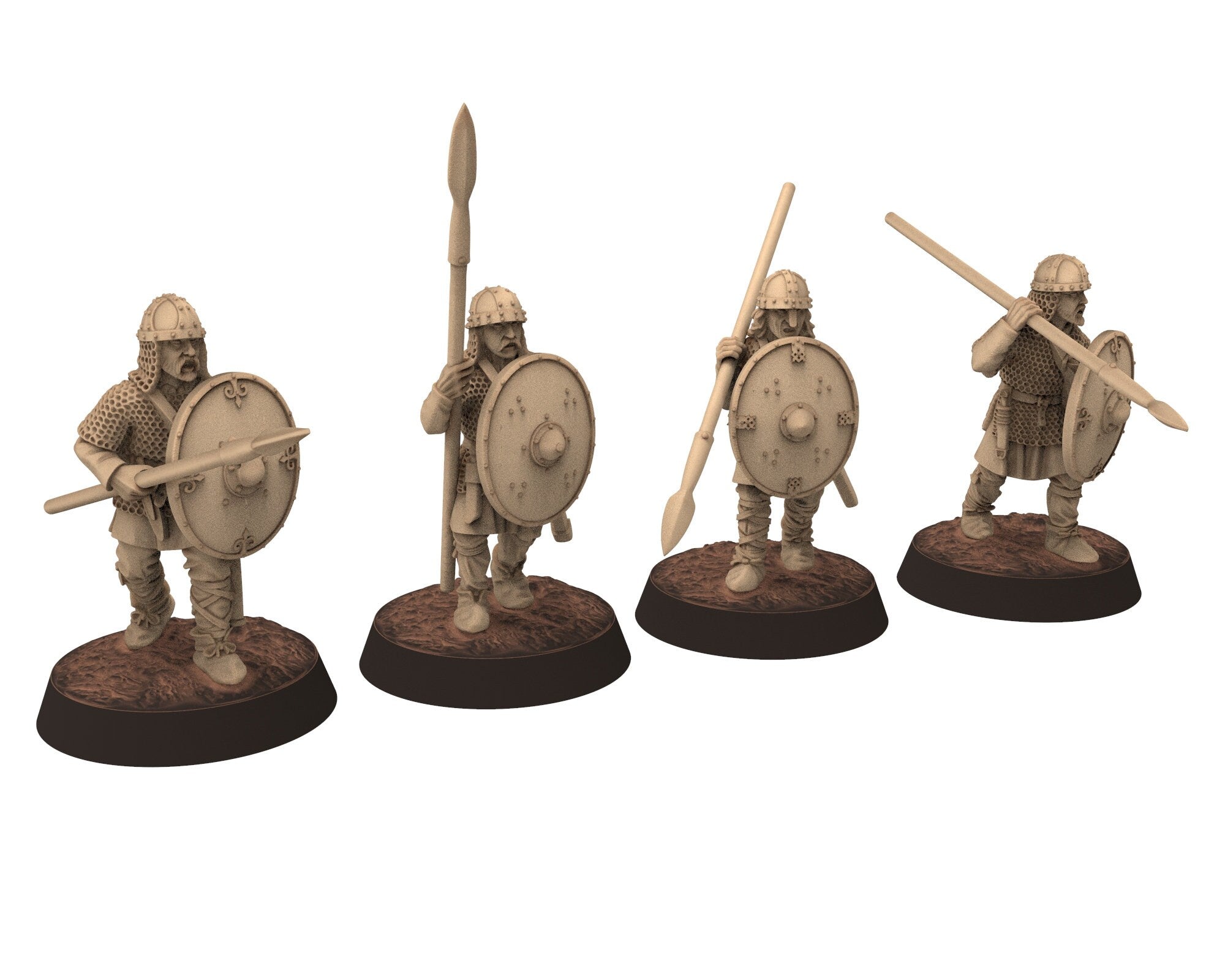 Dark Ages - Carolingian Hearthguard Elite Warriors Frank Empire, Miniatures 28mm, Wargame Historical Saga... Medbury miniature