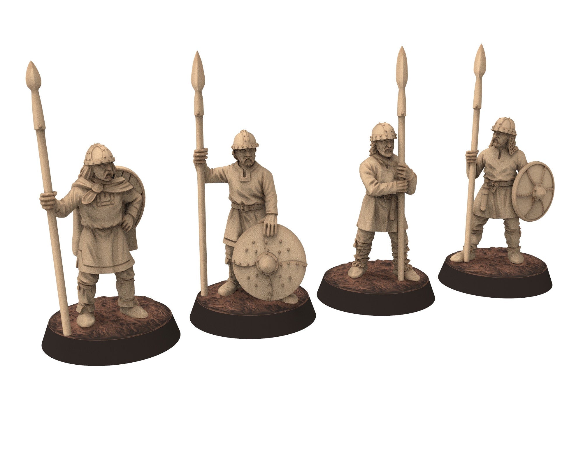 Dark Ages - Carolingian Infantry Small Army bundle Footmen Warriors Frank, Miniatures 28mm, Wargame Historical Saga... Medbury miniature