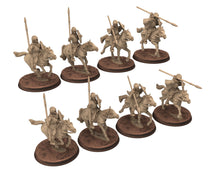 Load image into Gallery viewer, Dark Ages - Carolingian Cavalry with spears Lancers Cavalrymen Warriors Frank, Miniatures 28mm, Wargame Historical Saga... Medbury miniature
