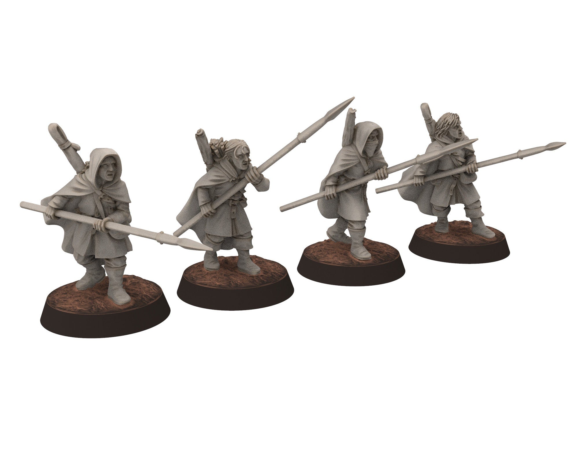 Ornor - Grey Rangers Unit with Bows & Spears, Lost Kingdom of the North, Misty Mountains, Medburry miniatures for wargame, DnD, Lotr