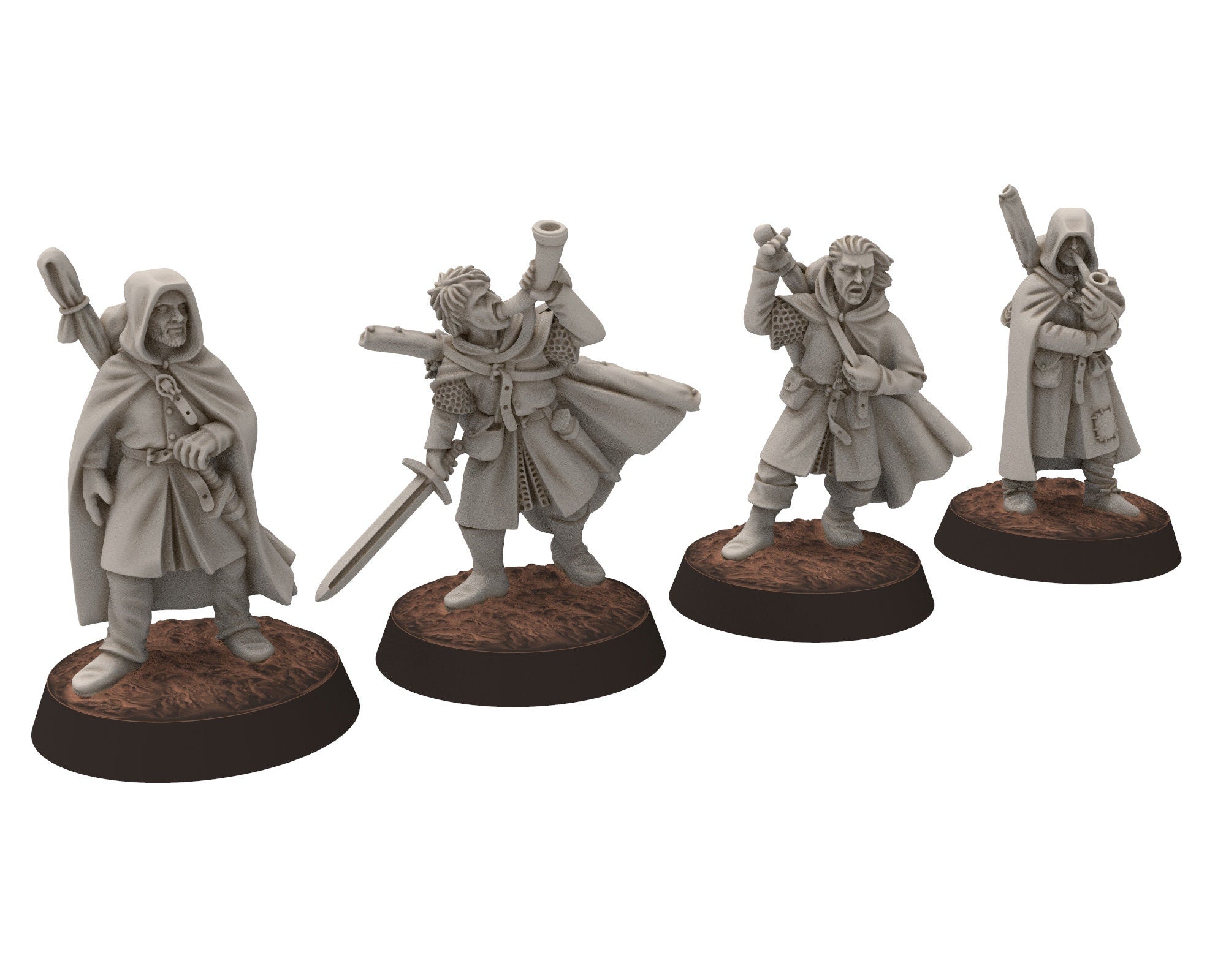 Ornor - Grey Rangers Unit with Bows & Spears, Lost Kingdom of the North, Misty Mountains, Medburry miniatures for wargame, DnD, Lotr