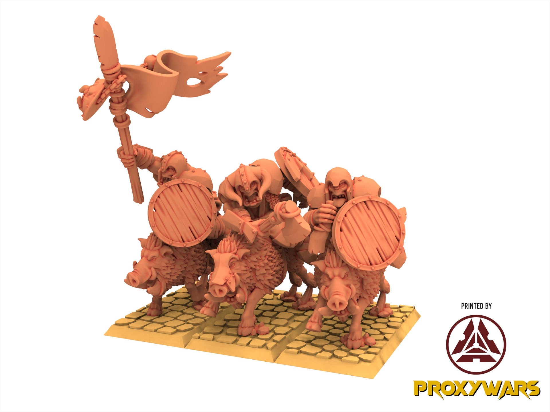 Orc & Goblin - Mounted Orcs on Boars, utilisables pour Oldhammer, king of wars, 9th age