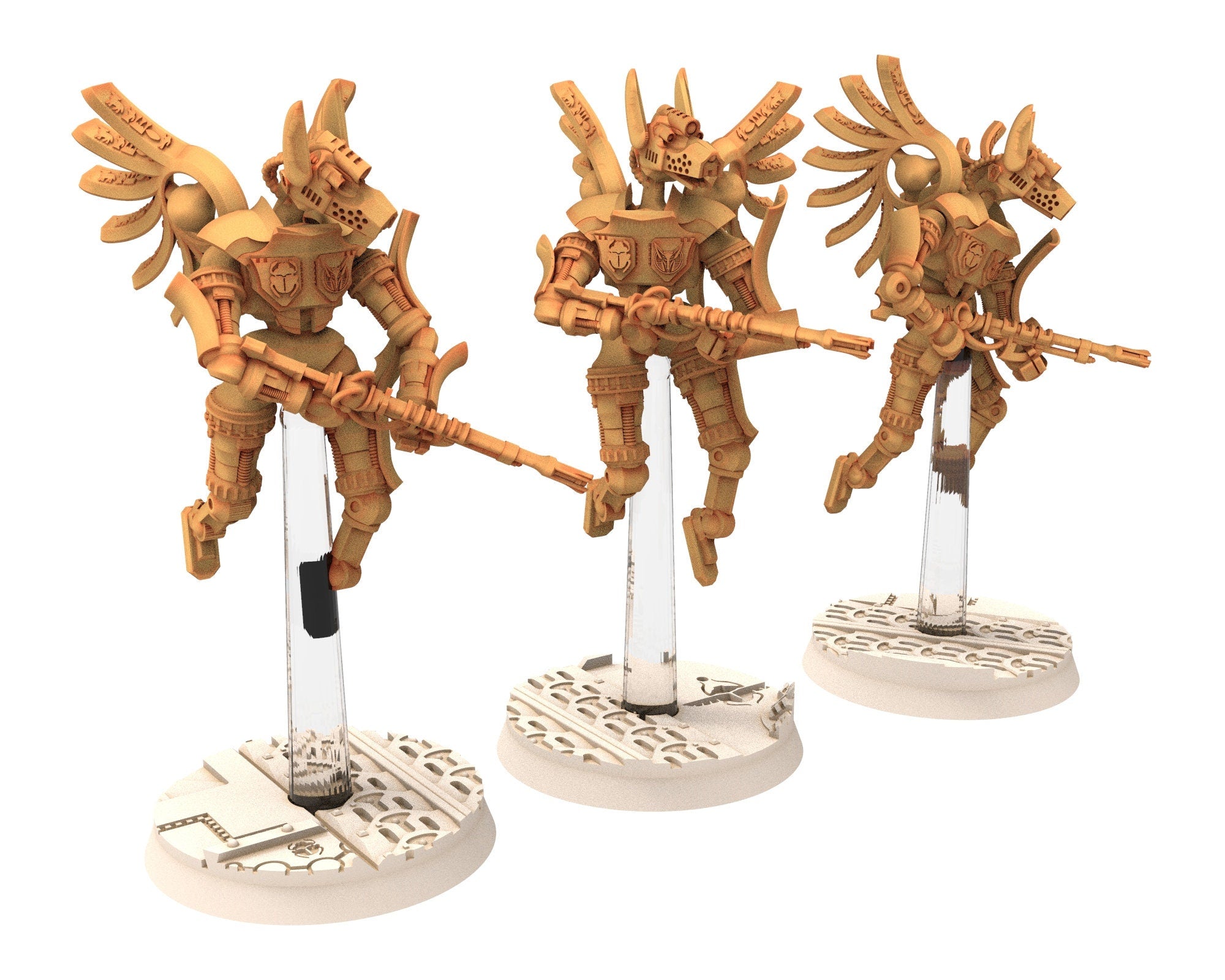 Cinan - Anubis - Peret - Tybi : Line, Battle Drone, space robot guardians of the Necropolis, modular posable miniatures