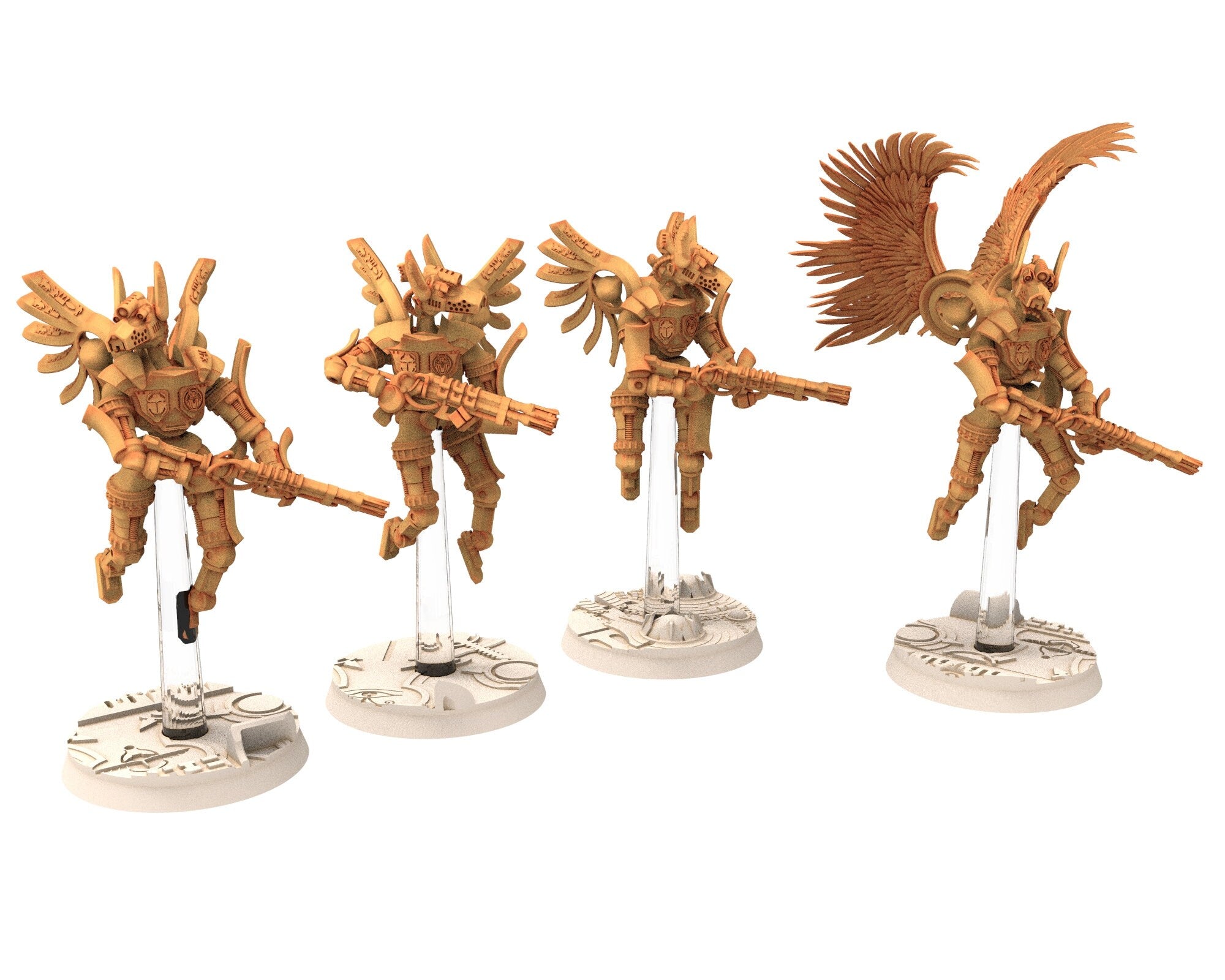 Cinan - Anubis - Peret - Pharmouti : Line, Battle Drone, space robot guardians of the Necropolis, modular posable miniatures