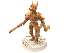 Load image into Gallery viewer, Cinan - Anubis - Peret - Pharmouti : Line, Battle Drone, space robot guardians of the Necropolis, modular posable miniatures
