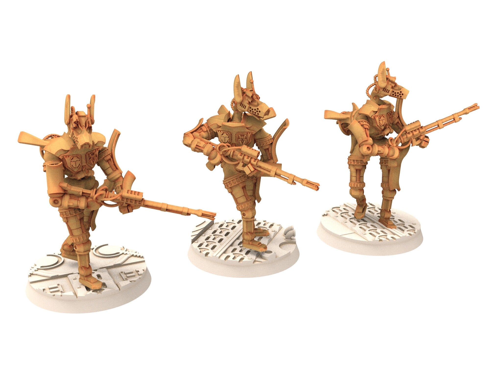 Cinan - Anubis - Peret - Mekhir : Line, Battle Drone, space robot guardians of the Necropolis, modular posable miniatures