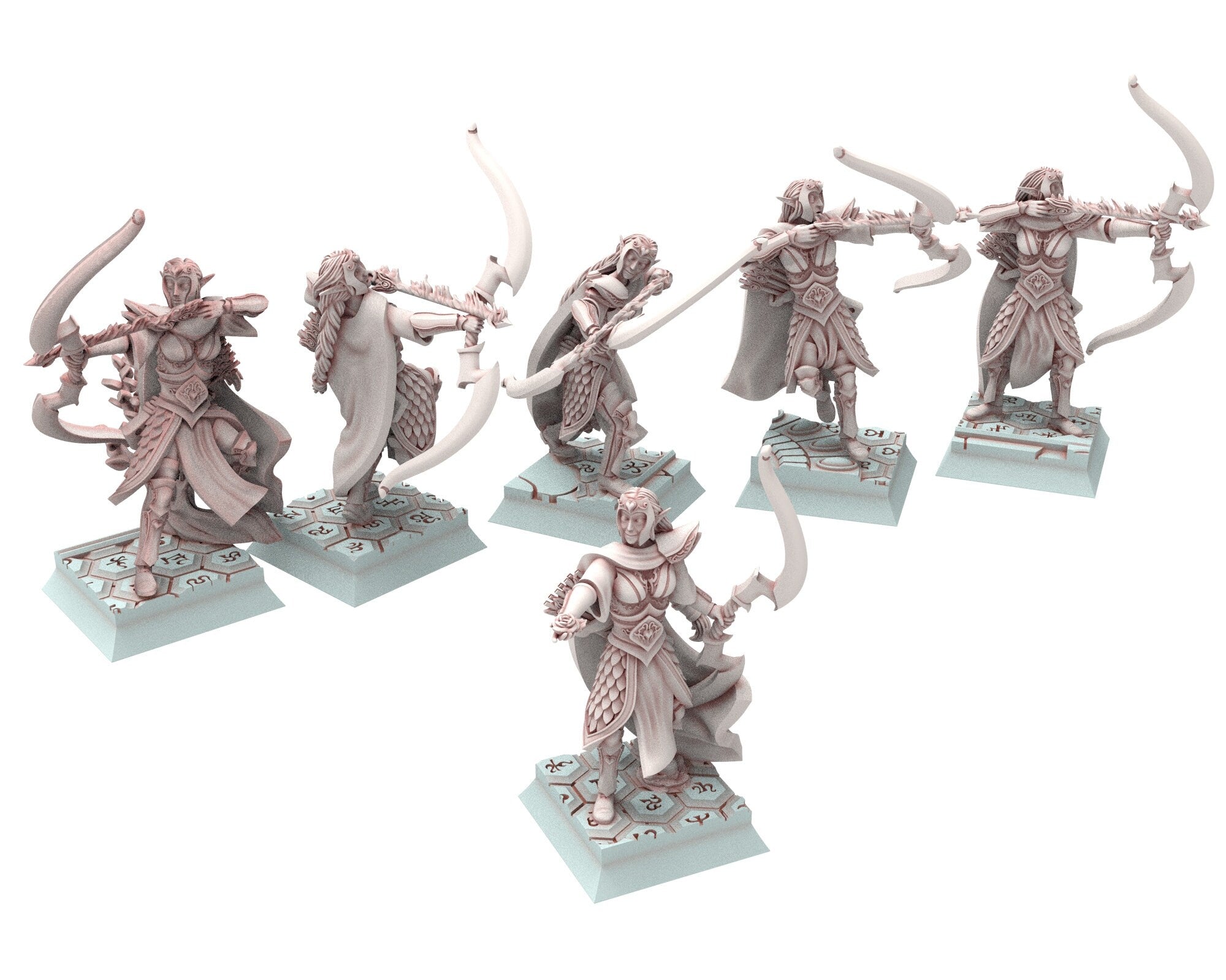 Hight Elves - 32mm Highborne Elves Handmaiden of Qeen, Fantasy elves, Insular Kingdom usable for 9th Age, Fantasy Battle, Oldhammer, D&D