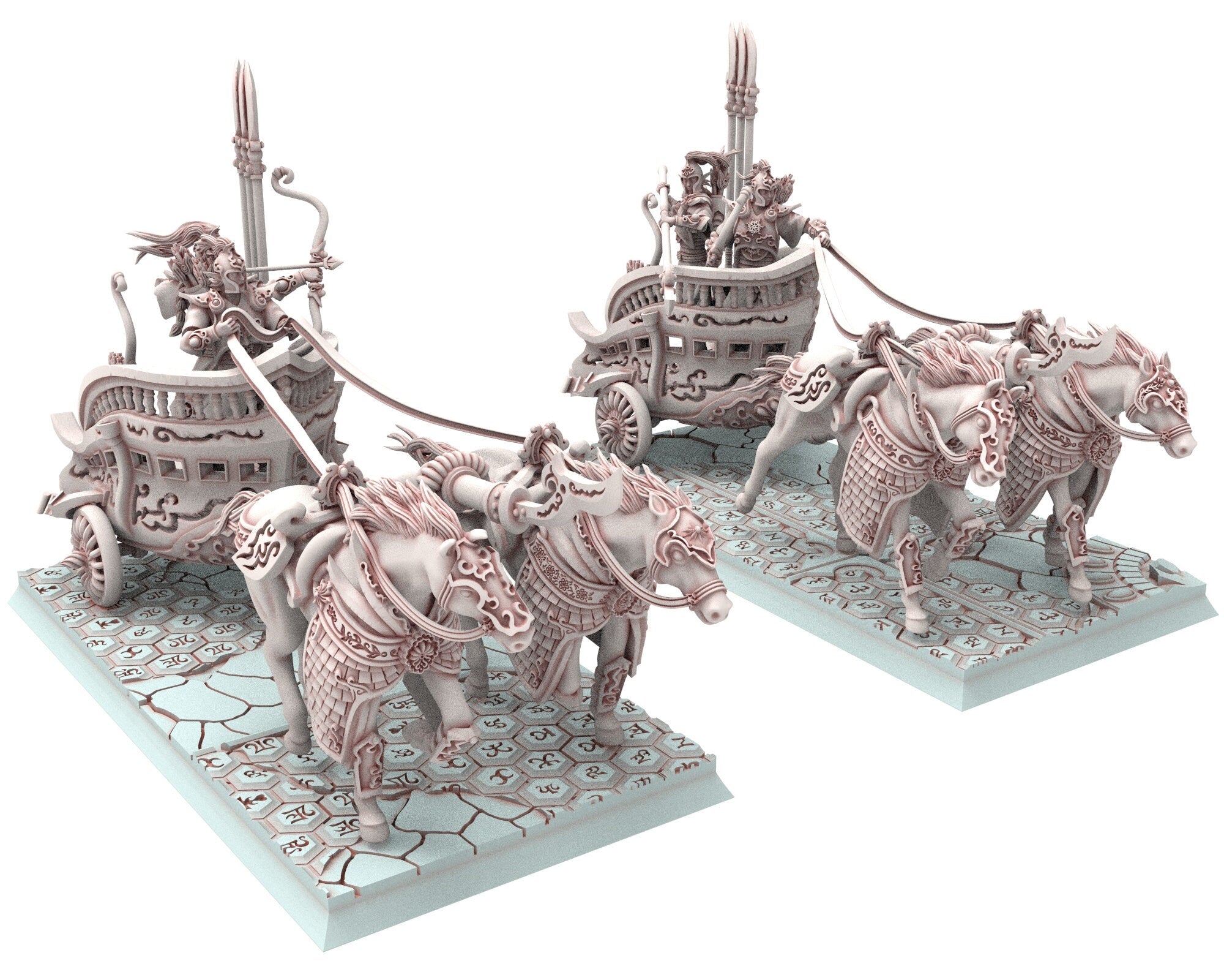 Hight Elves - 32mm x3 Chariots Bundle, Fantasy elves, Insular Kingdom usable for 9th Age, Fantasy Battle, Oldhammer, King of war, D&D