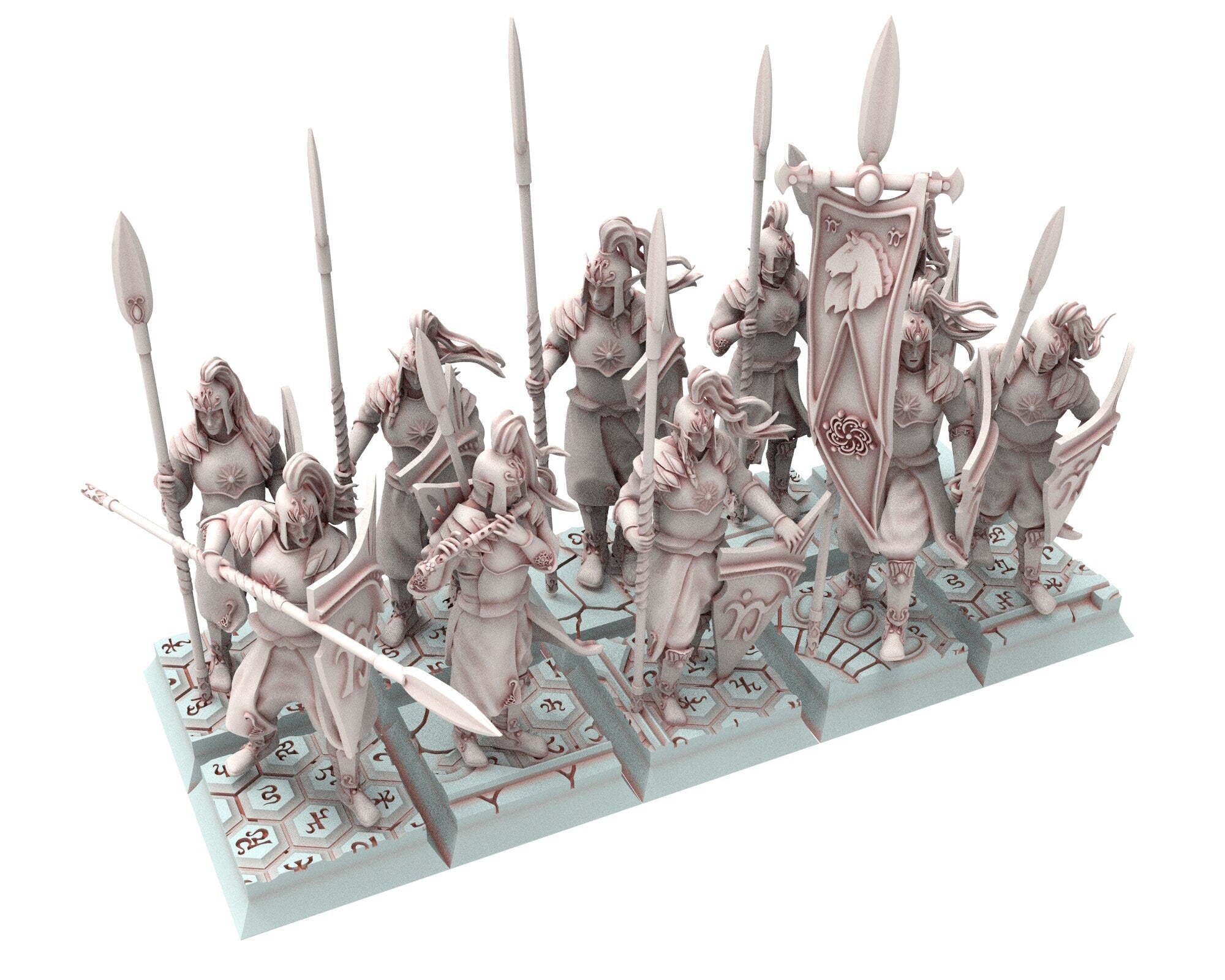 Hight Elves - 32mm Spearmen, Fantasy elves, Insular Kingdom usable for 9th Age, Fantasy Battle, Oldhammer, King of war, D&D