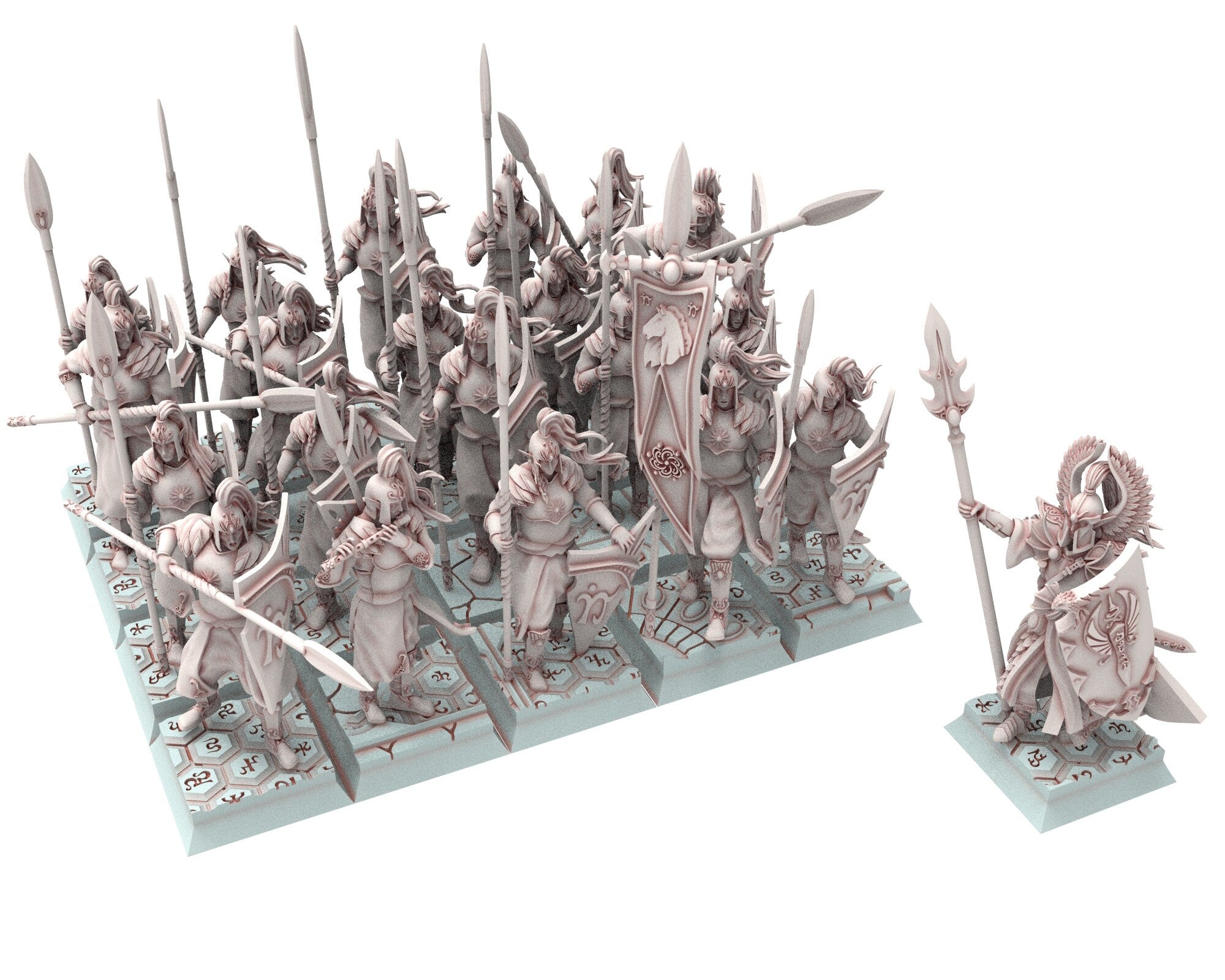 Hight Elves - 32mm Spearmen, Fantasy elves, Insular Kingdom usable for 9th Age, Fantasy Battle, Oldhammer, King of war, D&D