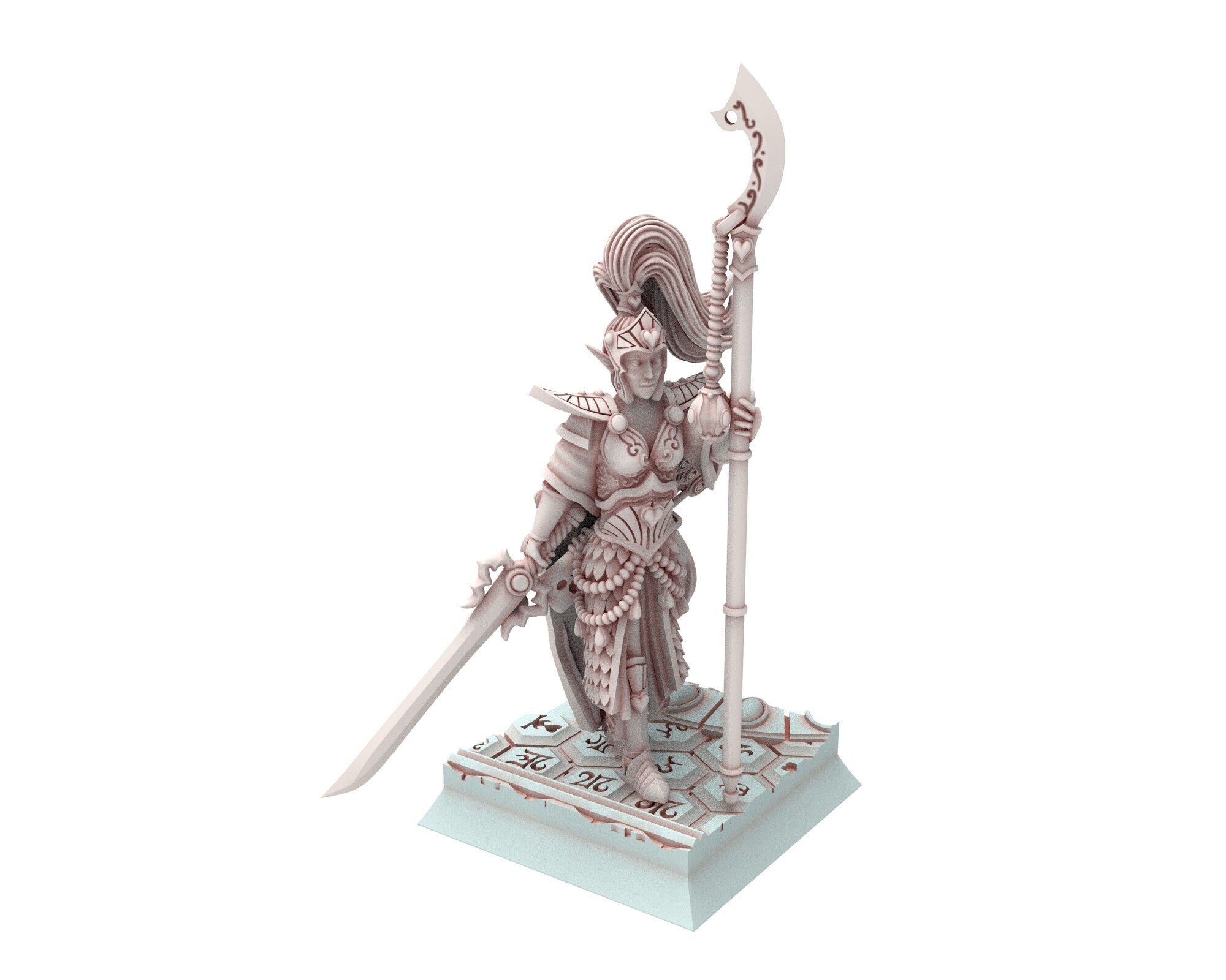 Hight Elves - 32mm Highborne Elves Handmaiden of Qeen, Fantasy elves, Insular Kingdom usable for 9th Age, Fantasy Battle, Oldhammer, D&D