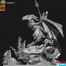 Load image into Gallery viewer, Hight Elves - 32mm Lord on Ancient Dragon, Fantasy elves, Insular Kingdom usable for 9th Age, Fantasy Battle, Oldhammer, King of war, D&amp;D
