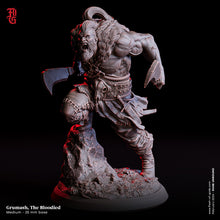 Load image into Gallery viewer, Rage Unbound - Enemy - Grumash, The Bloodied 75mm, The Nightfall Cult, Ennemy, Flesh of Gods, for Wargames, Dungeons &amp; Dragons TTRPG
