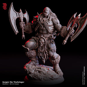 Rage Unbound - Enemy - Korgol, The Warbringer 75mm, The Nightfall Cult, Ennemy, Flesh of Gods, for Wargames, Dungeons & Dragons TTRPG