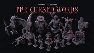 The Cursed Words - Monster - Scarecrow, Shadowy Cults, Ennemy, Flesh of Gods, for Wargames, Dungeons & Dragons TTRPG