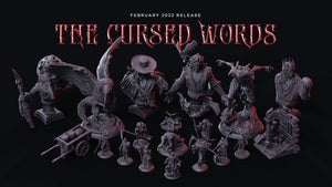 The Cursed Words - Monster - Deep Crow, Shadowy Cults, Ennemy, Flesh of Gods, for Wargames, Dungeons & Dragons TTRPG