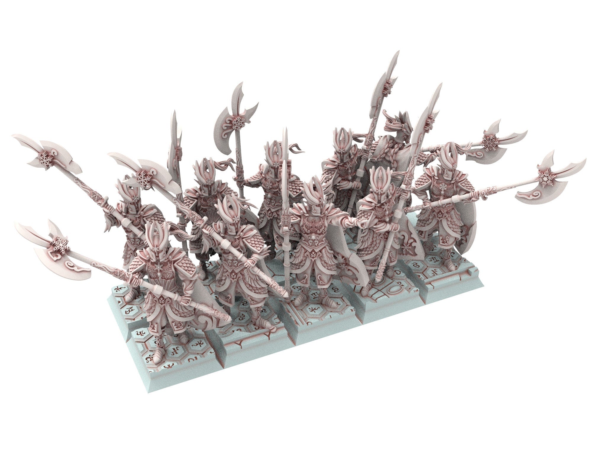 Hight Elves - 32mm Flame Wardens Elite Unit, Fantasy elves, Insular Kingdom usable for 9th Age, Fantasy Battle, Oldhammer, King of war, D&D