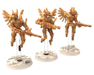 Cinan - Anubis - Peret - Pharmouti : Line, Battle Drone, space robot guardians of the Necropolis, modular posable miniatures