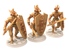 Load image into Gallery viewer, Cinan - Anubis - Peret - Pharmouti : Line, Battle Drone, space robot guardians of the Necropolis, modular posable miniatures
