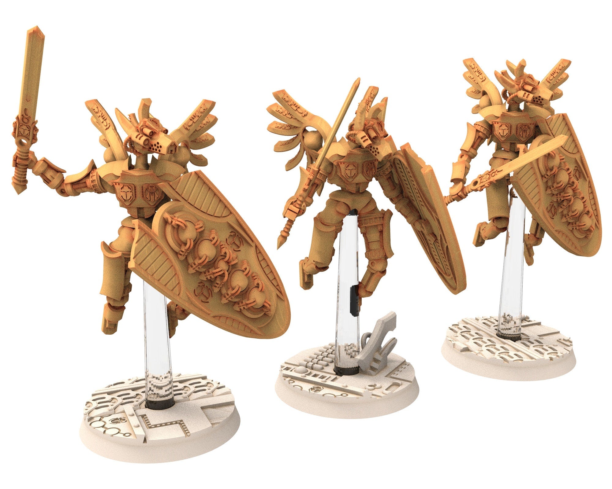 Cinan - Anubis - Peret - Pharmouti : Line, Battle Drone, space robot guardians of the Necropolis, modular posable miniatures