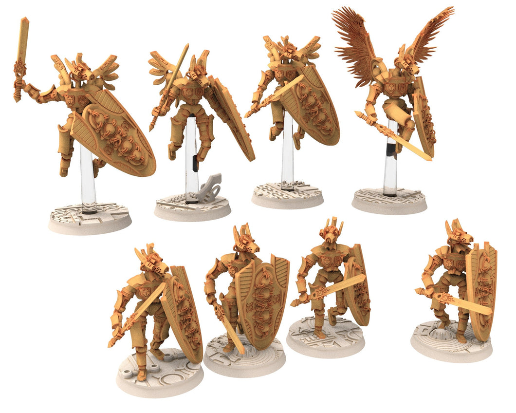 Cinan - Anubis - Peret - Pharmouti : Line, Battle Drone, space robot guardians of the Necropolis, modular posable miniatures