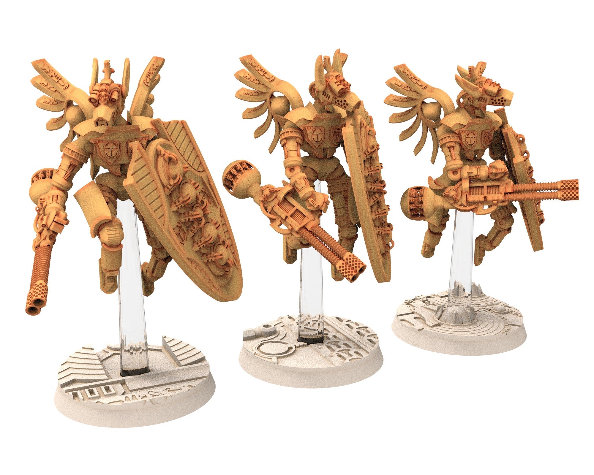 Cinan - Anubis - Peret - Pharmouti : Line, Battle Drone, space robot guardians of the Necropolis, modular posable miniatures