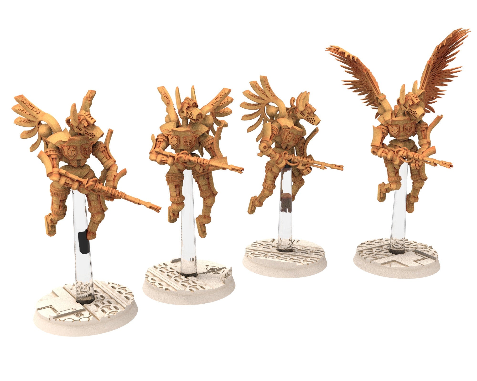 Cinan - Anubis - Peret - Tybi : Line, Battle Drone, space robot guardians of the Necropolis, modular posable miniatures