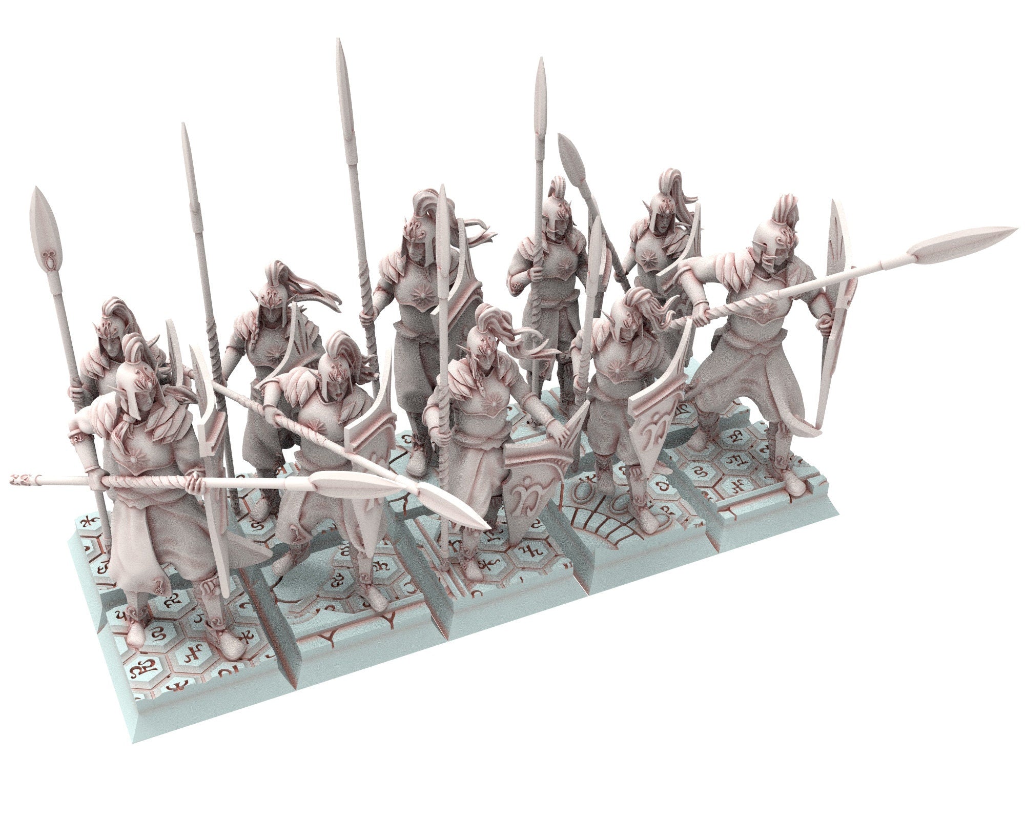 Hight Elves - 32mm Spearmen with Bows, Fantasy elves, Insular Kingdom usable for 9th Age, Fantasy Battle, Oldhammer, King of war, D&D