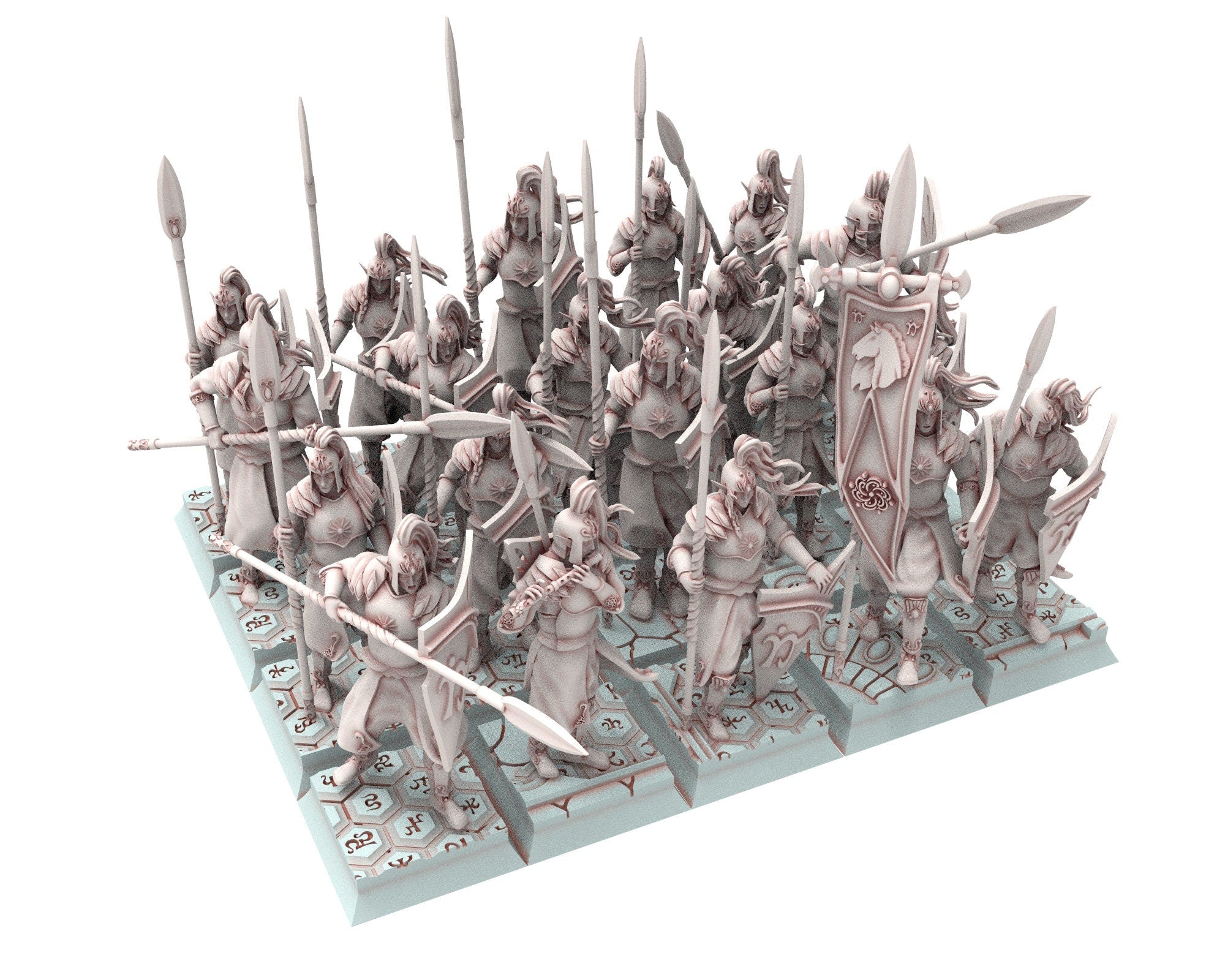 Hight Elves - 32mm Spearmen with Bows, Fantasy elves, Insular Kingdom usable for 9th Age, Fantasy Battle, Oldhammer, King of war, D&D