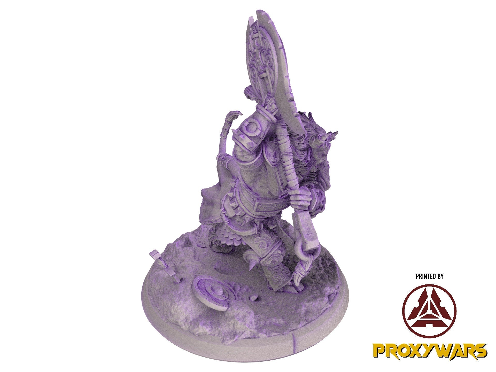 The scourges of war - Monster - Armored Minotaur, glory and honor, Ennemy, Flesh of Gods, for Wargames, Dungeons & Dragons TTRPG