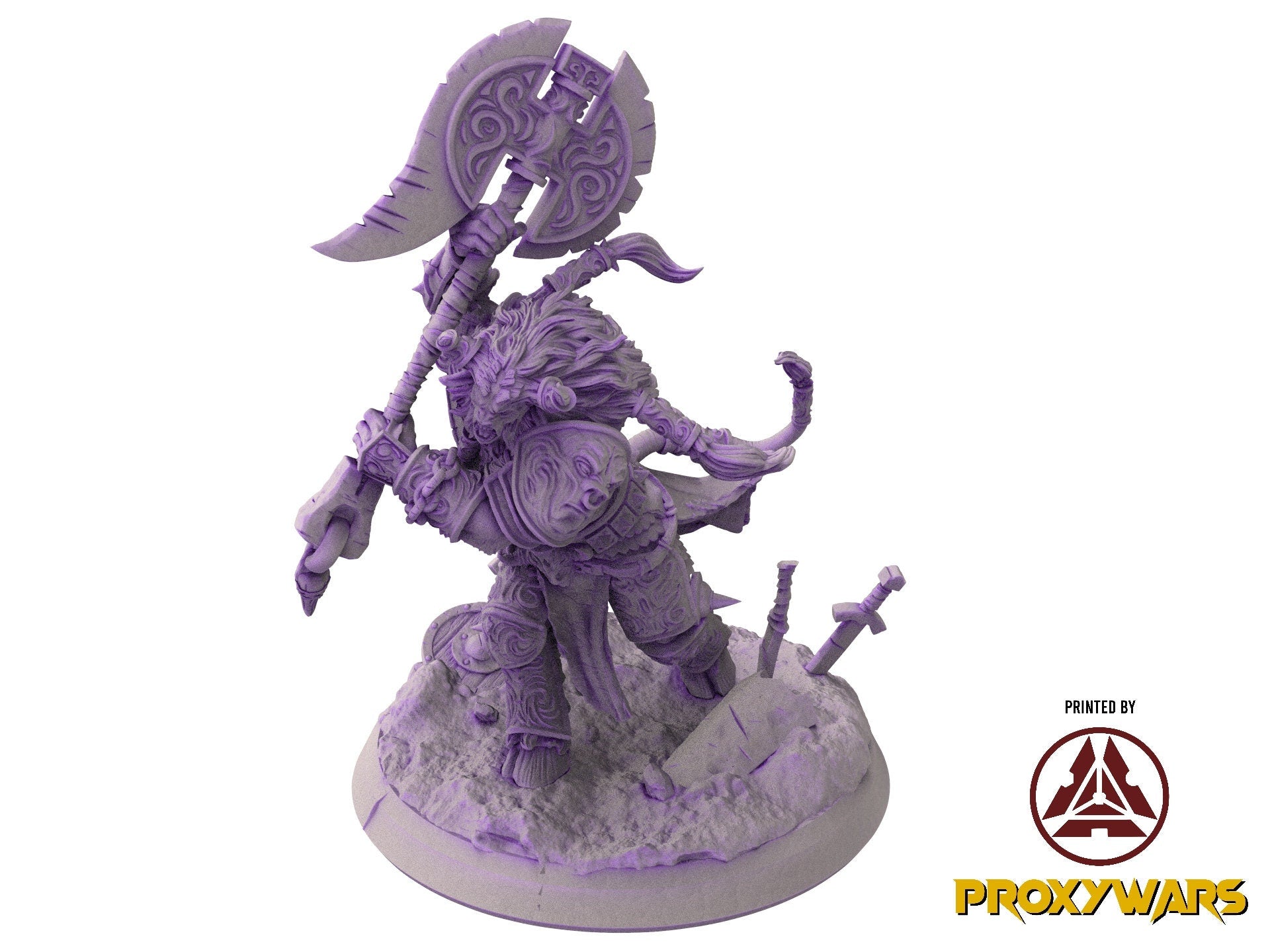 The scourges of war - Monster - Armored Minotaur, glory and honor, Ennemy, Flesh of Gods, for Wargames, Dungeons & Dragons TTRPG