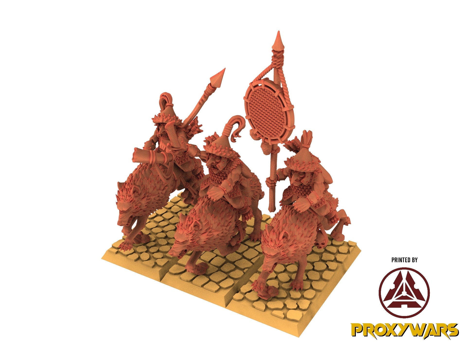 Orc & Goblin - Mounted Steppe Goblins - with spears and bows - The Black horde, usable for Oldhammer, king of wars, 9th age