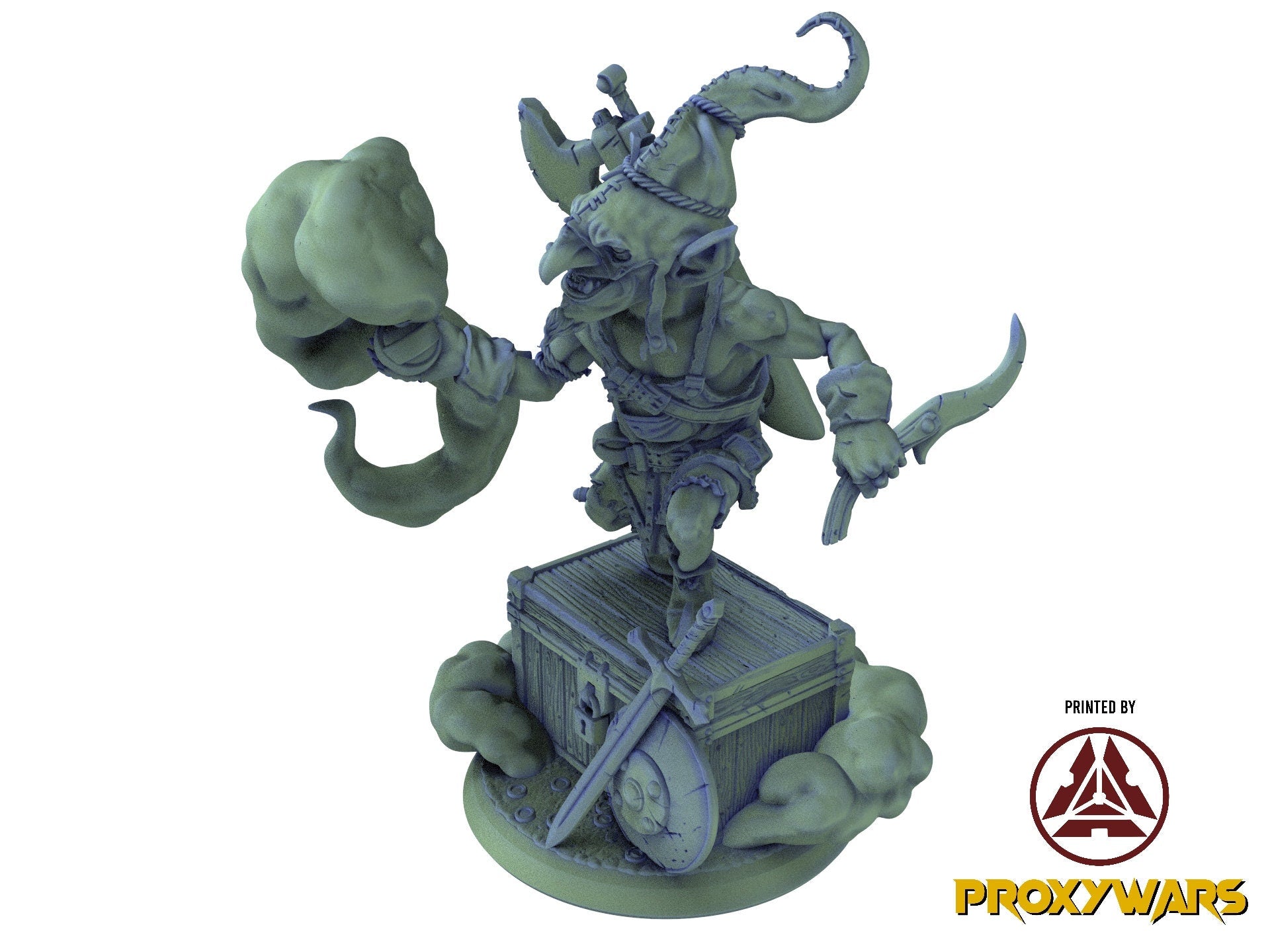 The tribal Gathering - Bust - Twinblade, fierce and proud warriors, Ennemy, Flesh of Gods, for Wargames, Dungeons & Dragons TTRPG