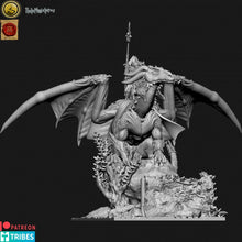 Load image into Gallery viewer, Hight Elves - 32mm Lord on Ancient Dragon, Fantasy elves, Insular Kingdom usable for 9th Age, Fantasy Battle, Oldhammer, King of war, D&amp;D
