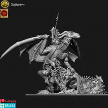 Load image into Gallery viewer, Hight Elves - 28mm Lord on Ancient Dragon, Fantasy elves, Insular Kingdom usable for 9th Age, Fantasy Battle, Oldhammer, King of war, D&amp;D
