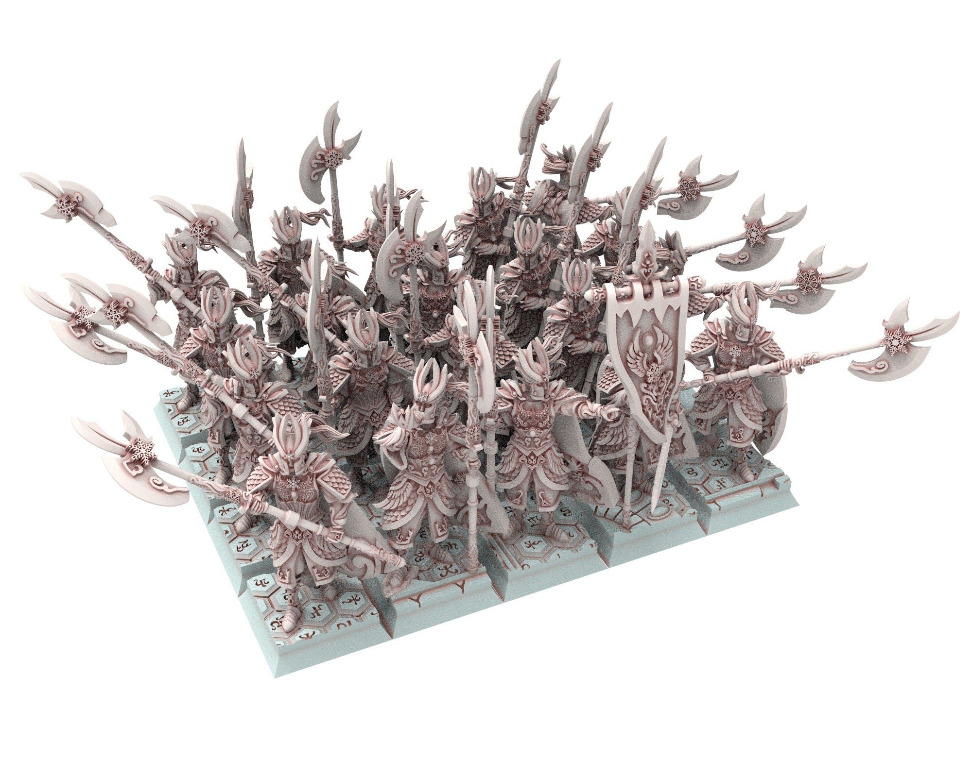 Hight Elves - 32mm Flame Wardens Elite Unit, Fantasy elves, Insular Kingdom usable for 9th Age, Fantasy Battle, Oldhammer, King of war, D&D