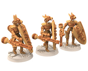 Cinan - Anubis - Peret - Pharmouti : Line, Battle Drone, space robot guardians of the Necropolis, modular posable miniatures