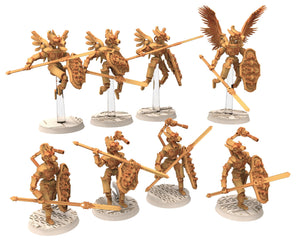 Cinan - Anubis - Peret - Pharmouti : Line, Battle Drone, space robot guardians of the Necropolis, modular posable miniatures