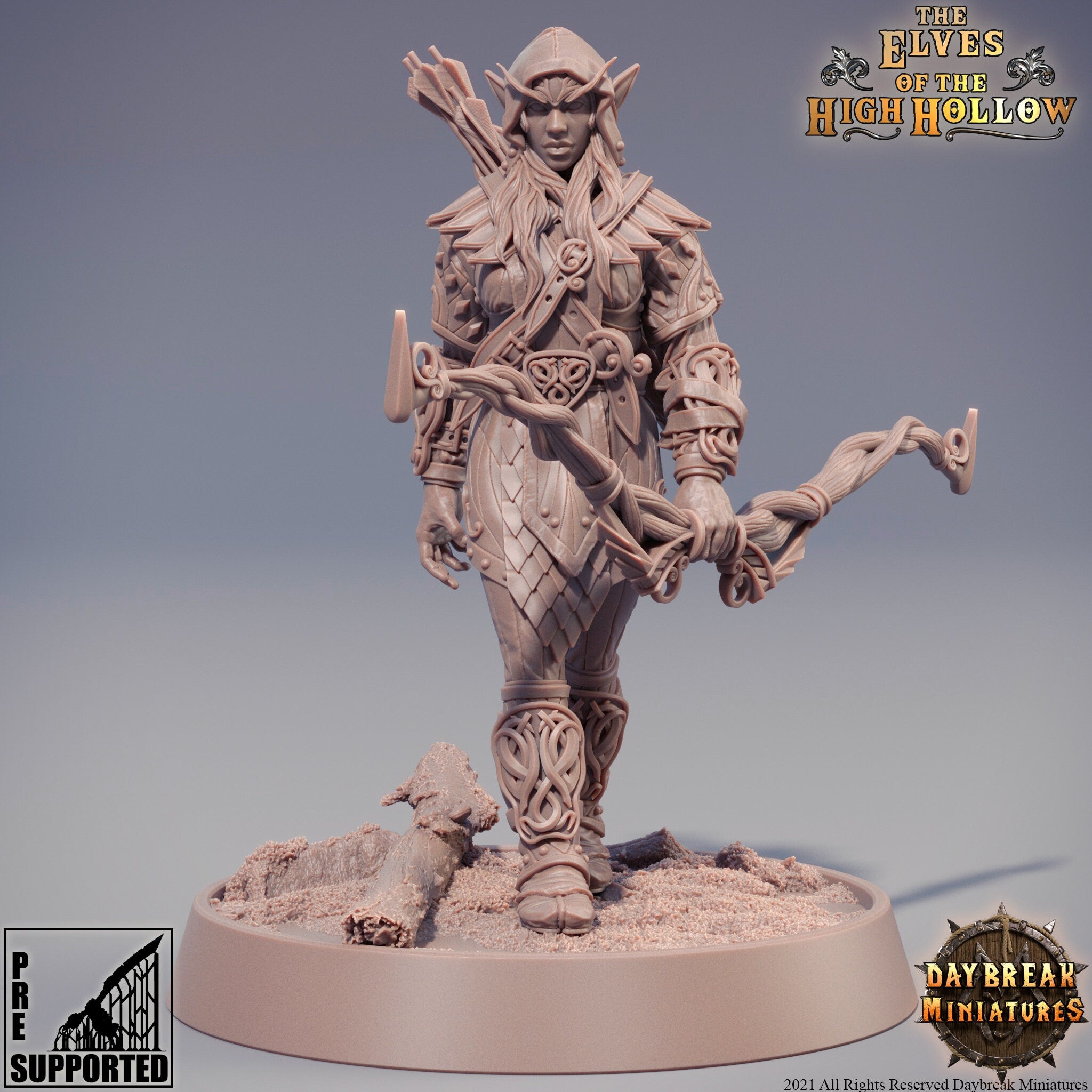 The Elves of the High Hollow - Deitin the Whisperer, quest for glory, DayBreak Miniatures, for Wargames, Dungeons & Dragons TTRPG