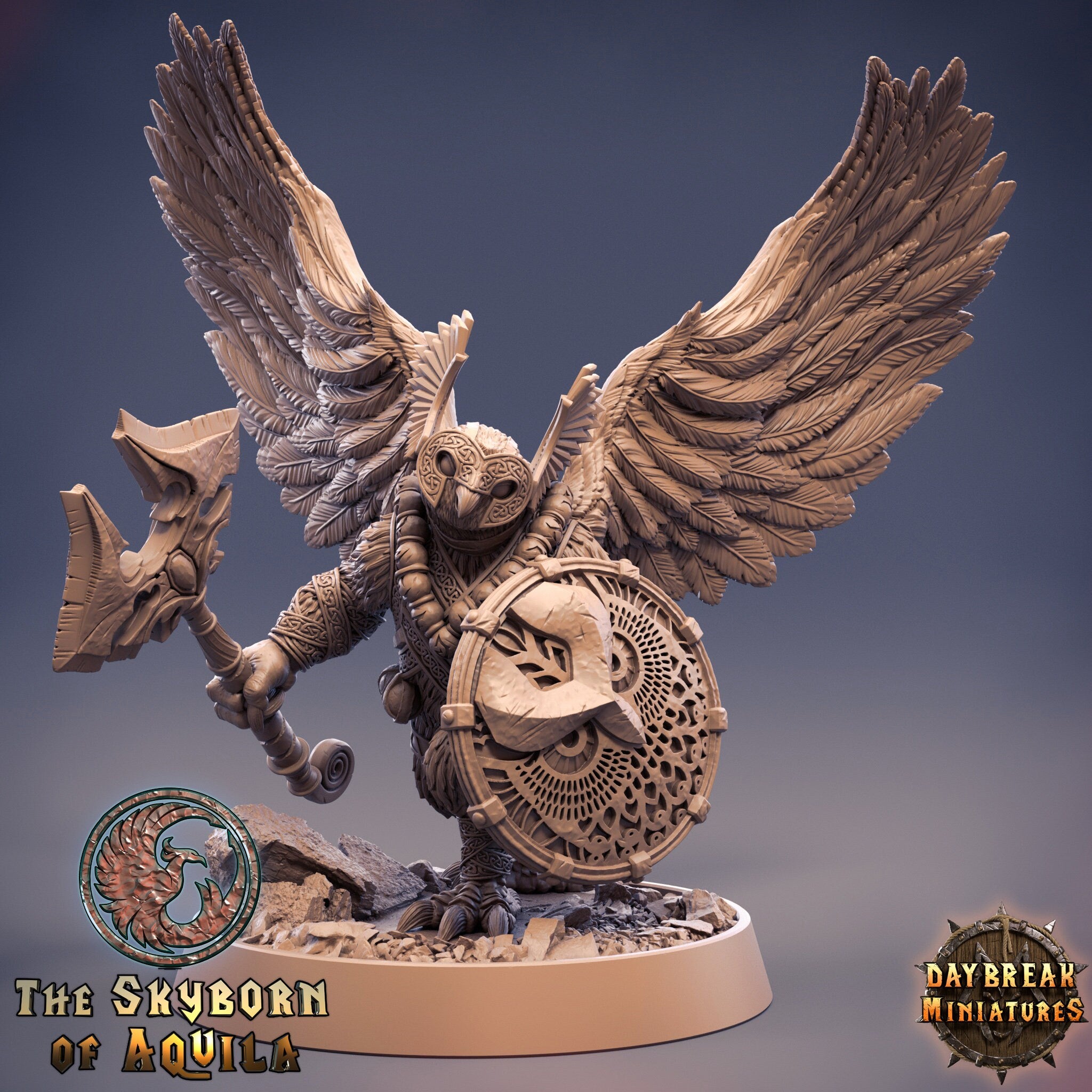 The Skyborn of Aquila - Derment of the Black Clouds, quest for glory, DayBreak Miniatures, for Wargames, Dungeons & Dragons TTRPG