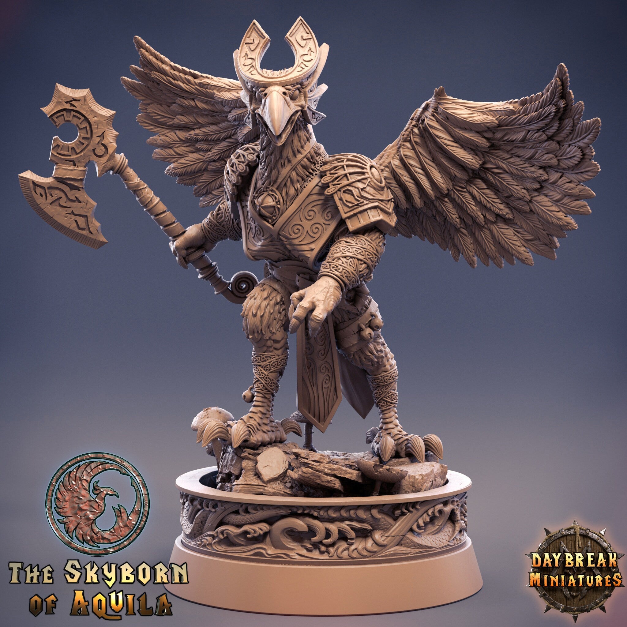 The Skyborn of Aquila - Derment of the Black Clouds, quest for glory, DayBreak Miniatures, for Wargames, Dungeons & Dragons TTRPG