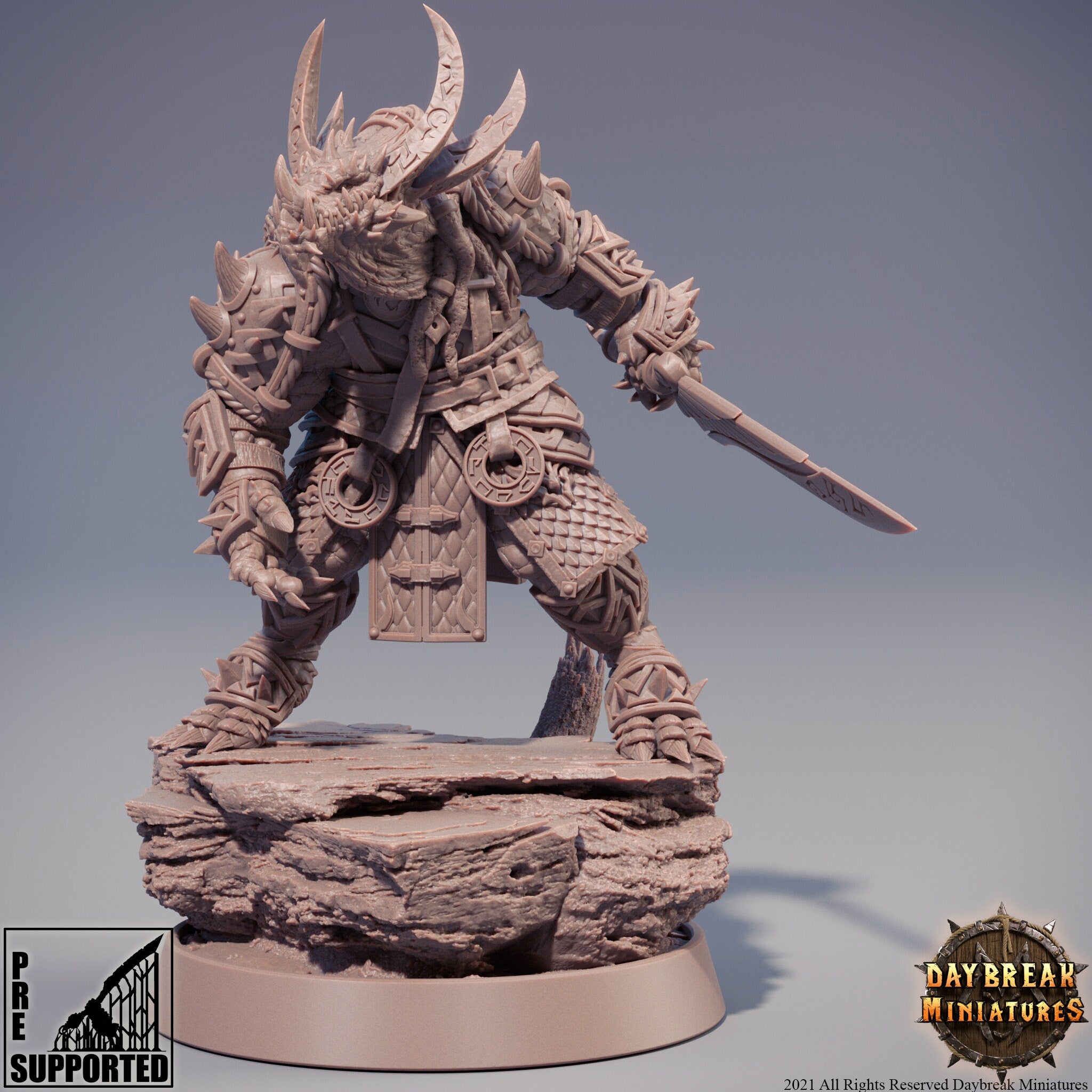 Dragonborn The Stoneborn of the Fire - Kunzite of the Southern, quest for glory, DayBreak Miniatures, for Wargames, Dungeons & Dragons TTRPG