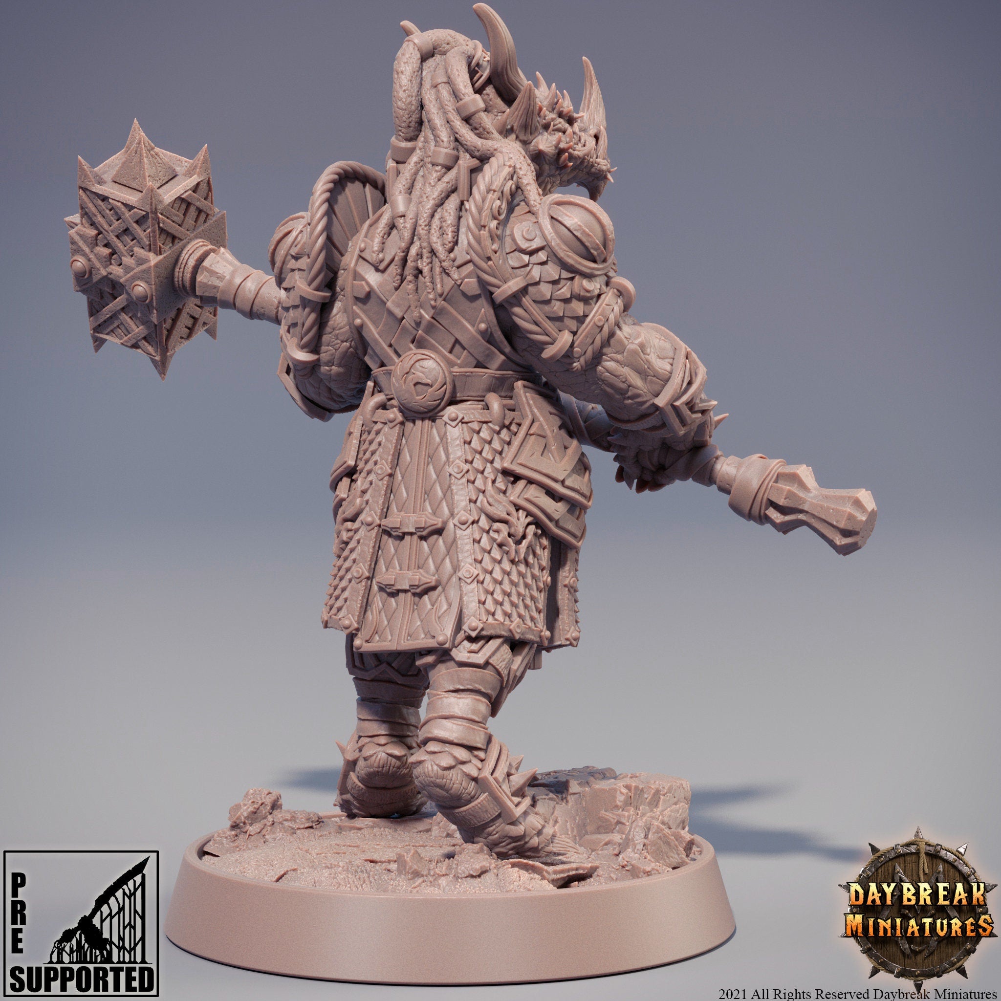 Dragonborn The Stoneborn of the Fire - Goshenite Neverguesser, quest for glory, DayBreak Miniatures, for Wargames, Dungeons & Dragons TTRPG