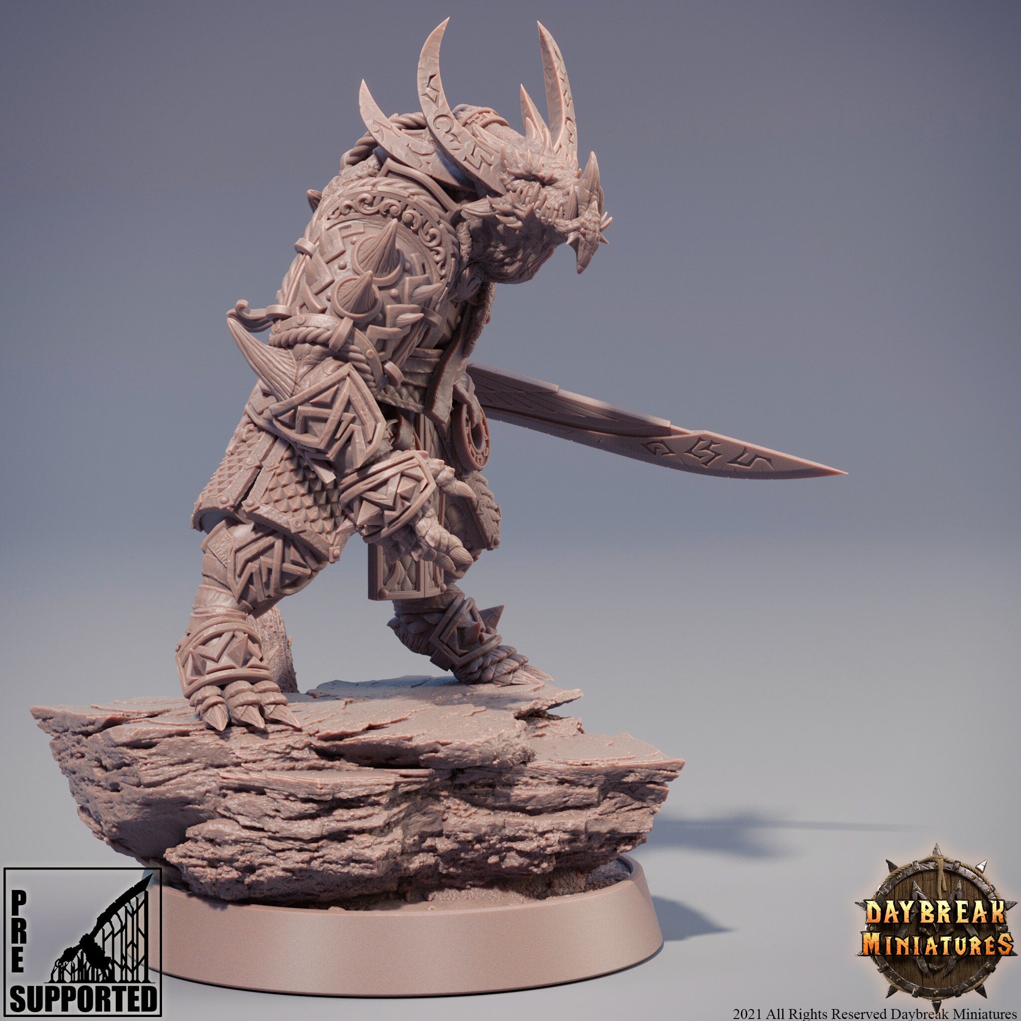 Dragonborn The Stoneborn of the Fire - Kiarnak Stonecold, quest for glory, DayBreak Miniatures, for Wargames, Dungeons & Dragons TTRPG