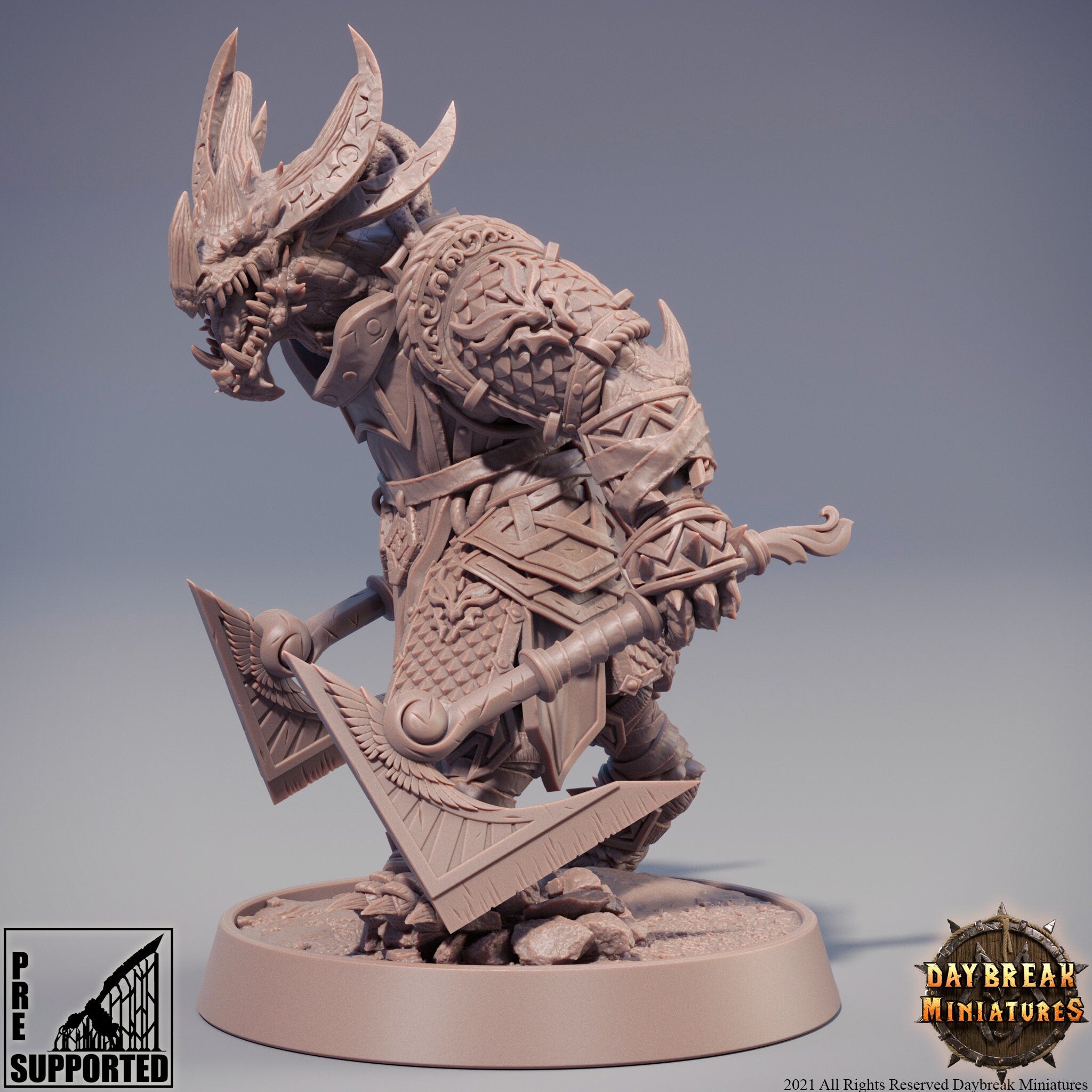 Dragonborn The Stoneborn of the Fire - Kunzite of the Southern, quest for glory, DayBreak Miniatures, for Wargames, Dungeons & Dragons TTRPG