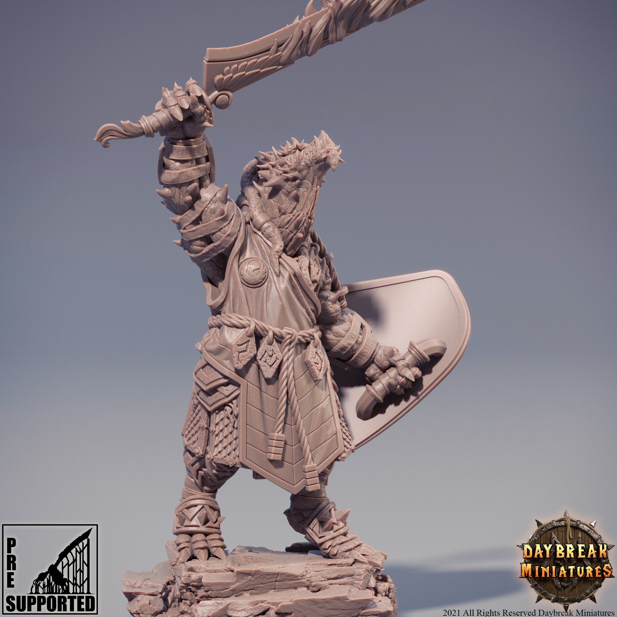 Dragonborn The Stoneborn of the Fire - Toopaza Deepcutter, quest for glory, DayBreak Miniatures, for Wargames, Dungeons & Dragons TTRPG