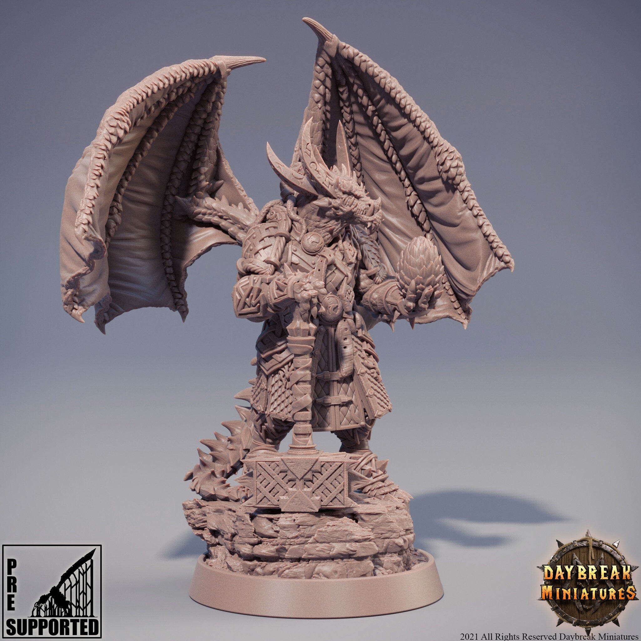 Dragonborn The Stoneborn of the Fire - Zircon Firefang, quest for glory, DayBreak Miniatures, for Wargames, Dungeons & Dragons TTRPG