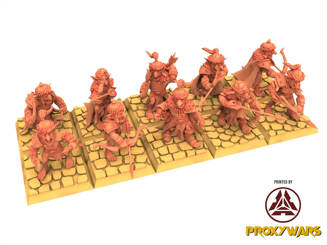 Orc & Goblin - Goblins Desert Archers - The Black horde, utilisables pour Oldhammer, king of wars, 9th age