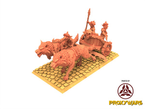 Orc & Goblin - Goblins War Chariot - The Black horde, utilisables pour Oldhammer, king of wars, 9th age